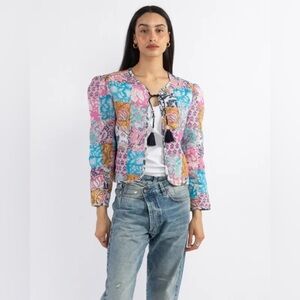 ALIX OF BOHEMIA Lola Quilted Jacket Patchwork Artisan Sz L 100% Cotton